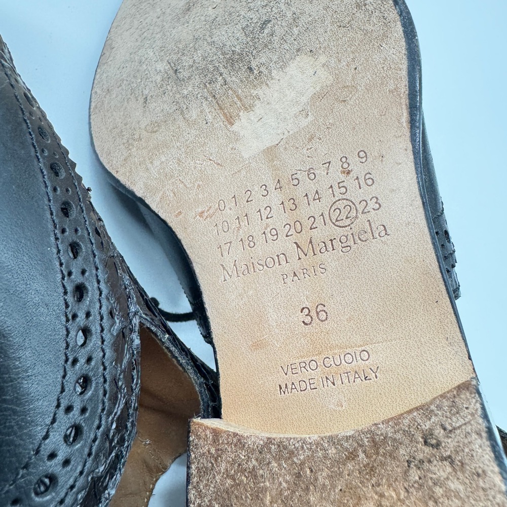 Maison Margiela Flats Ankle Strap Python & Leathe… - image 8